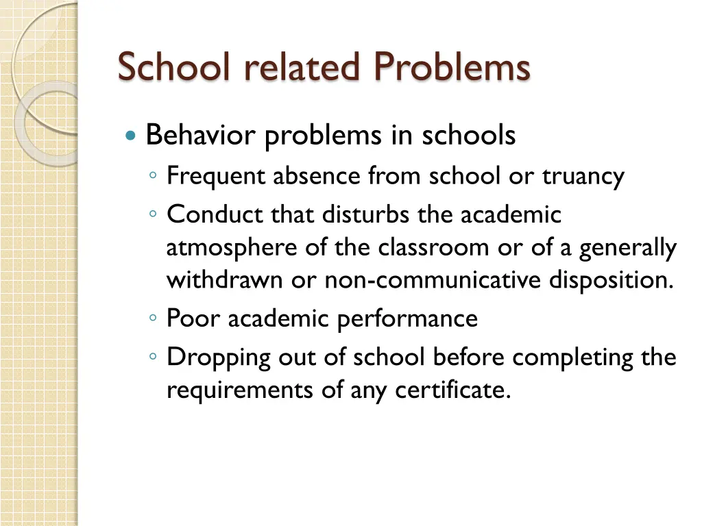 school related problems