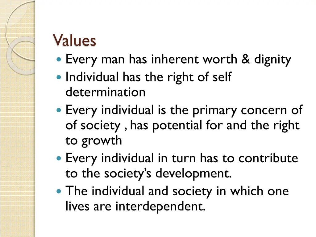 values every man has inherent worth dignity