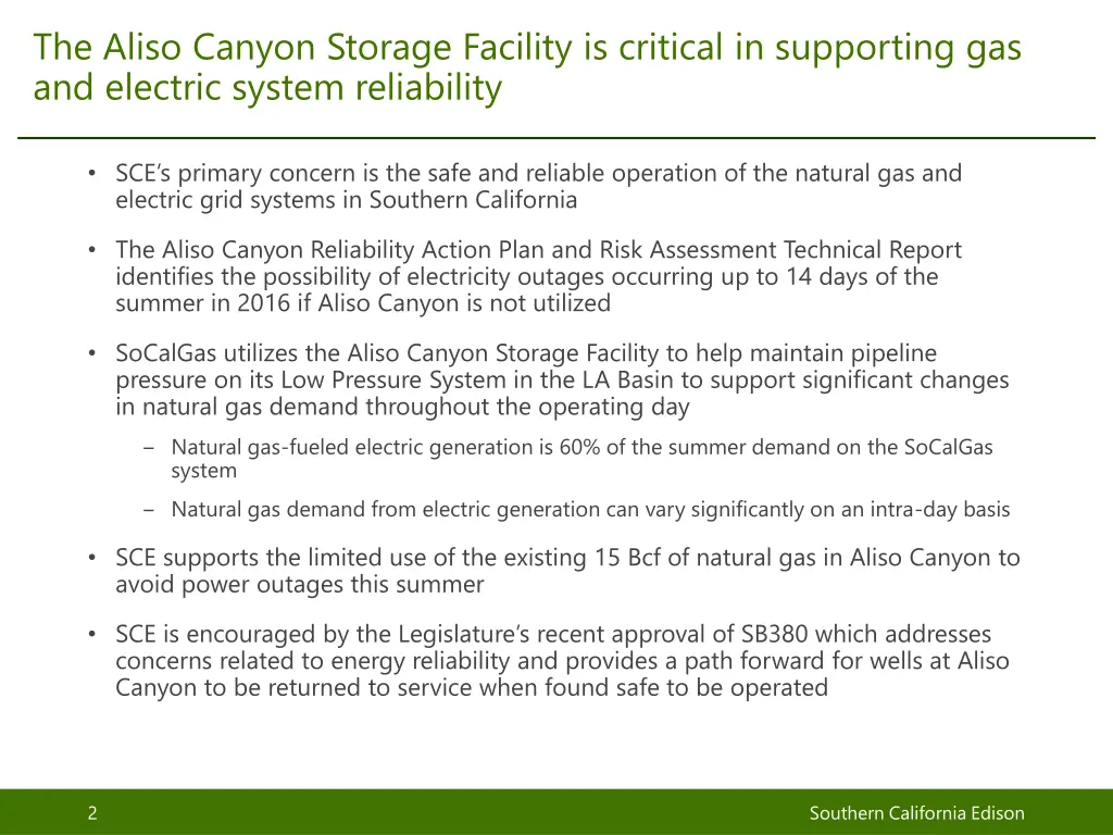 the aliso canyon storage facility is critical