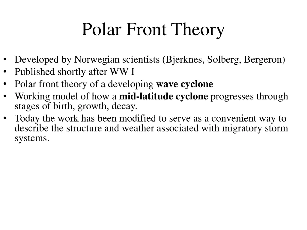 polar front theory