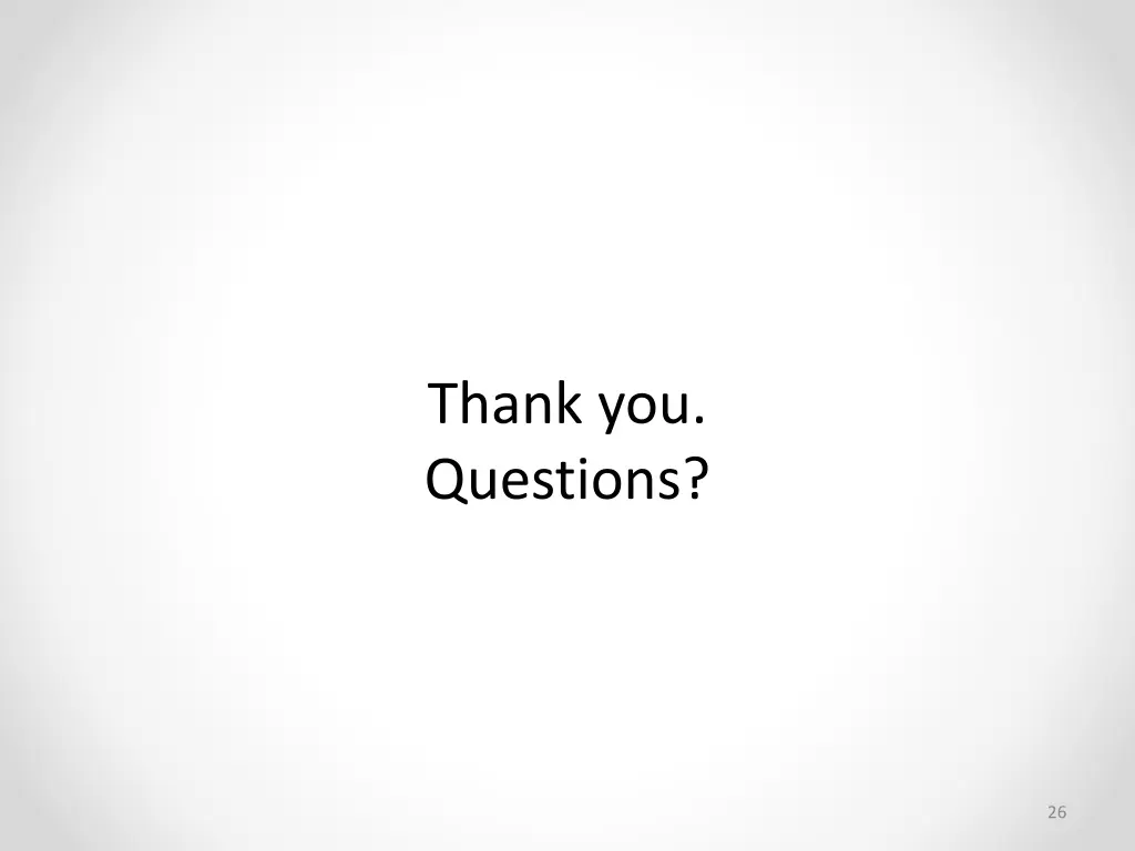 thank you questions