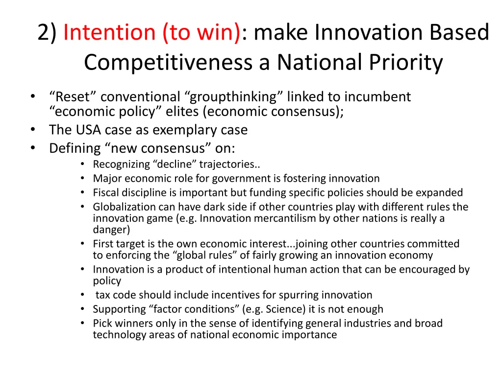 2 intention to win make innovation based