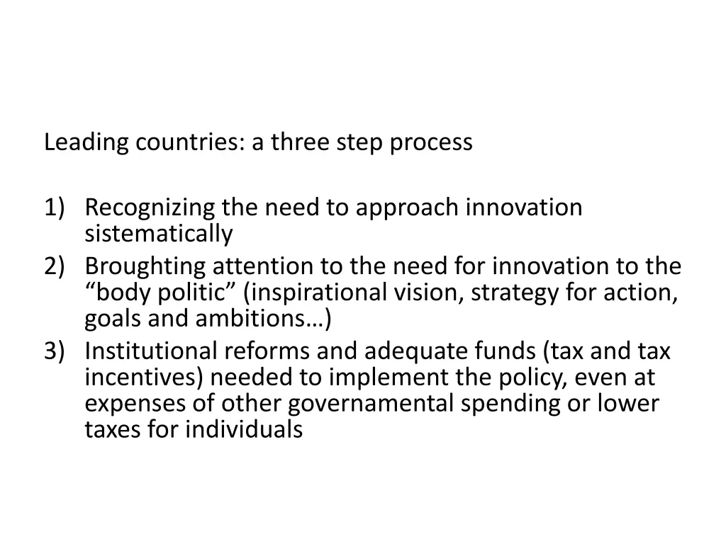 leading countries a three step process
