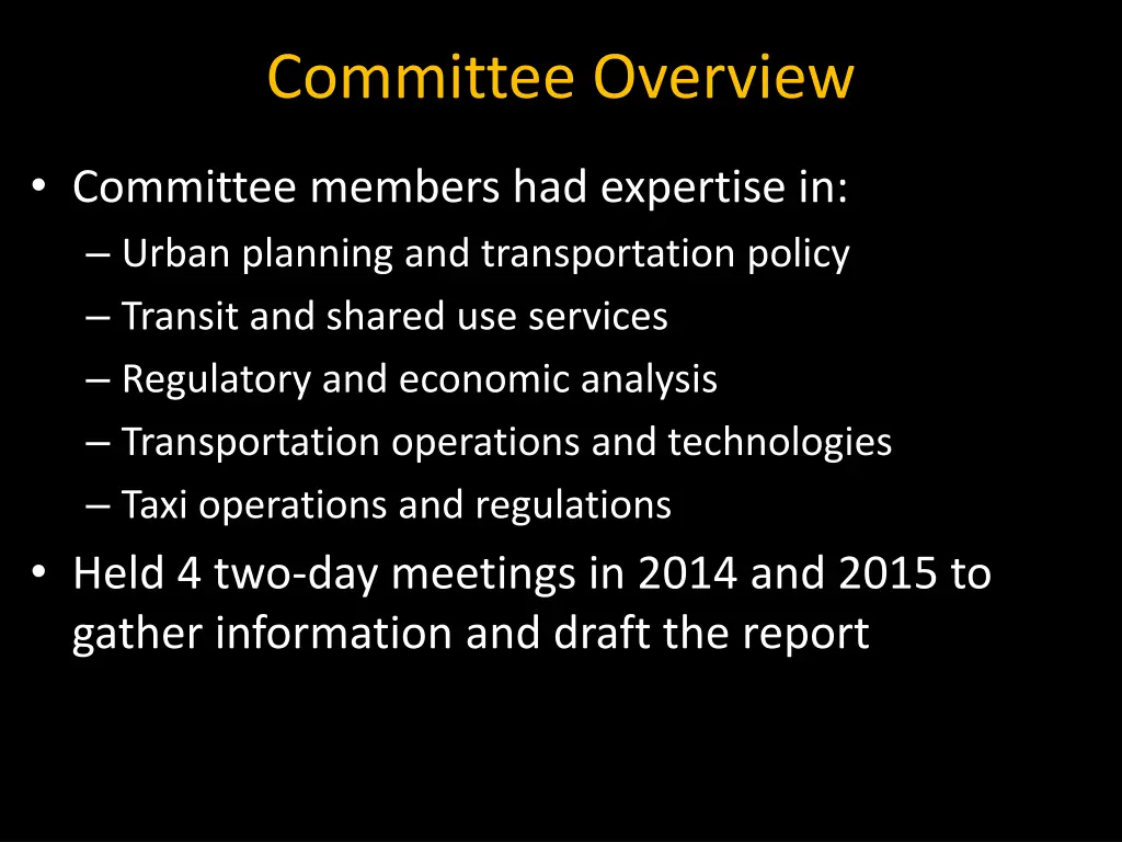 committee overview