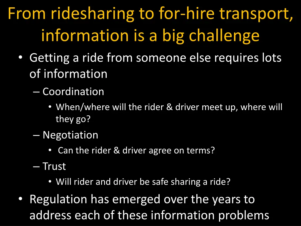 from ridesharing to for hire transport