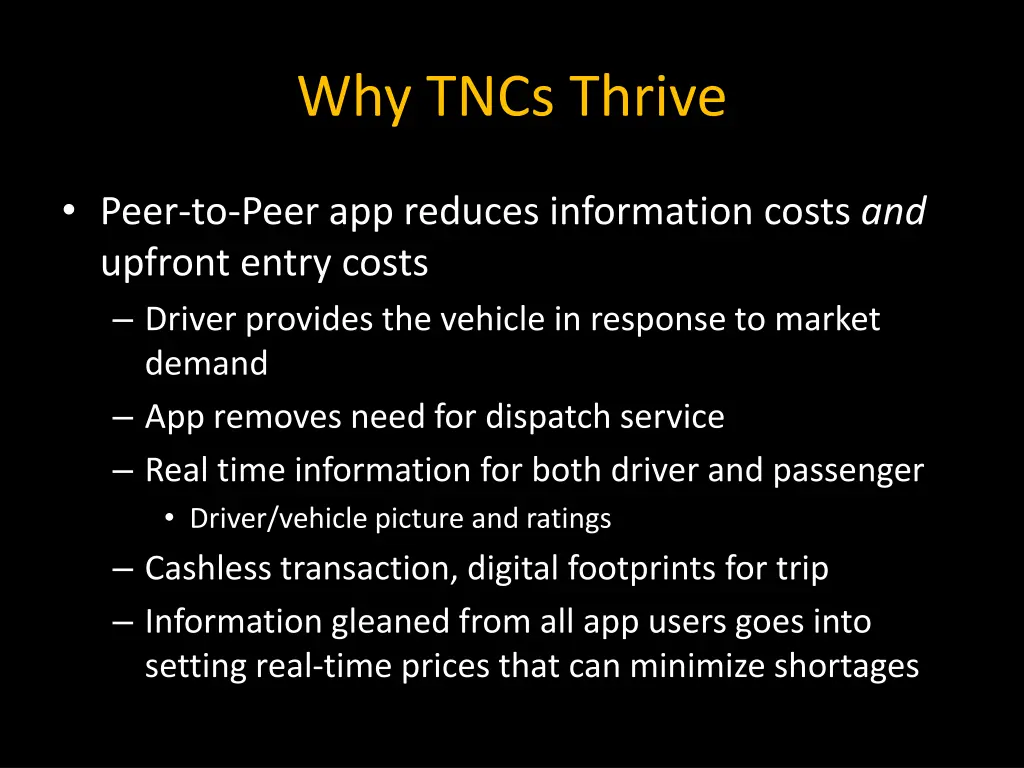why tncs thrive