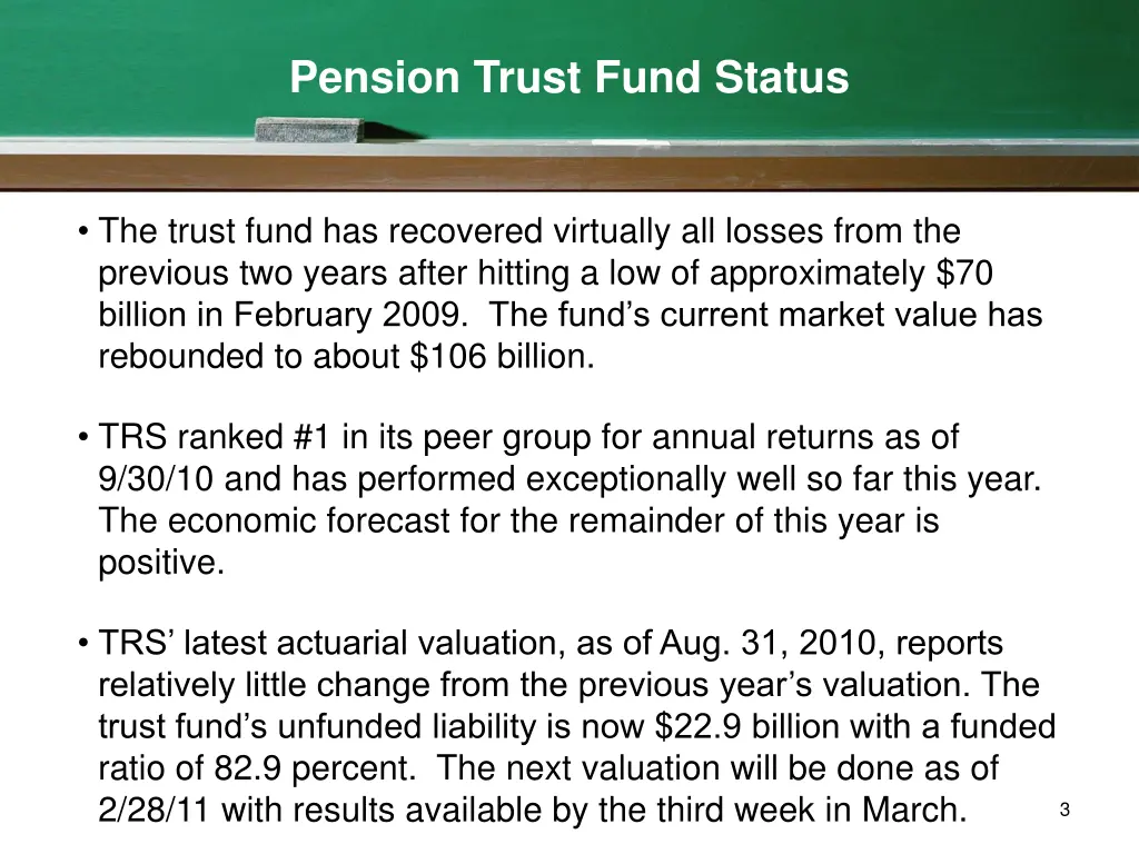 pension trust fund status