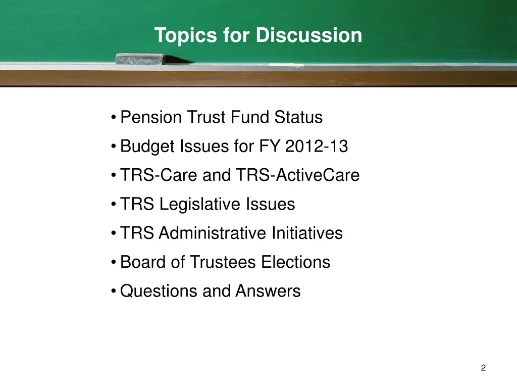 topics for discussion