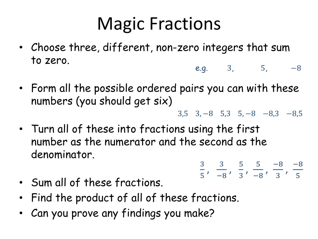 magic fractions 1