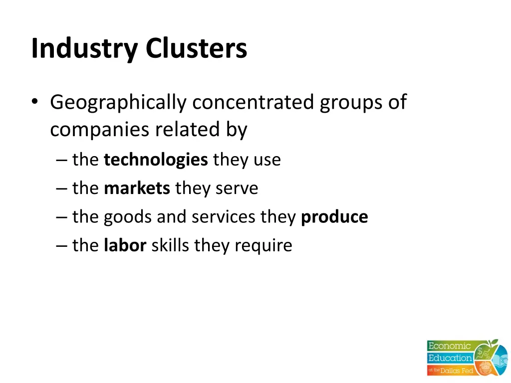 industry clusters