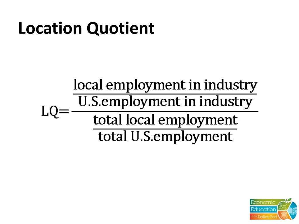 location quotient 1
