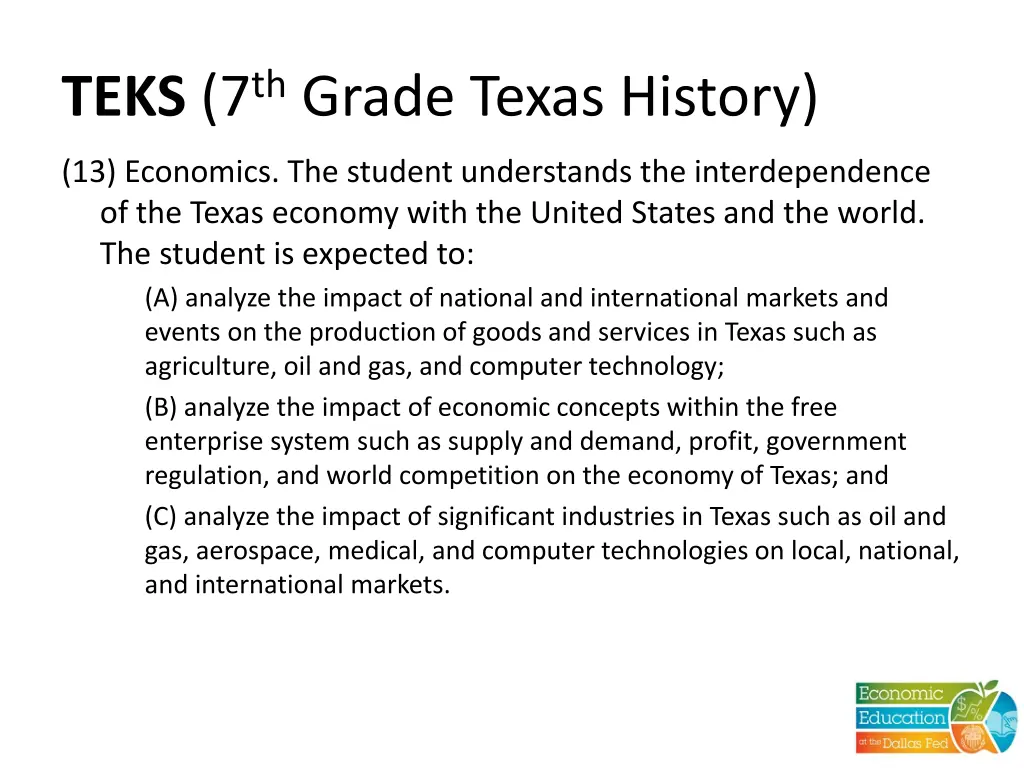 teks 7 th grade texas history