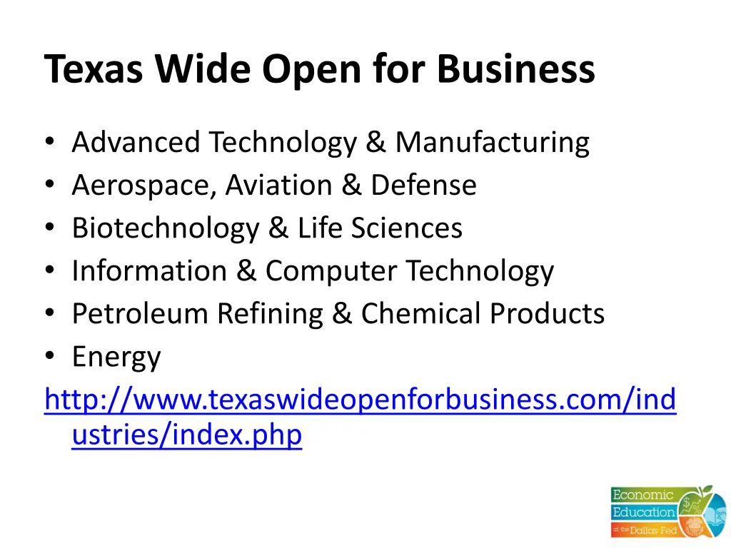 texas wide open for business