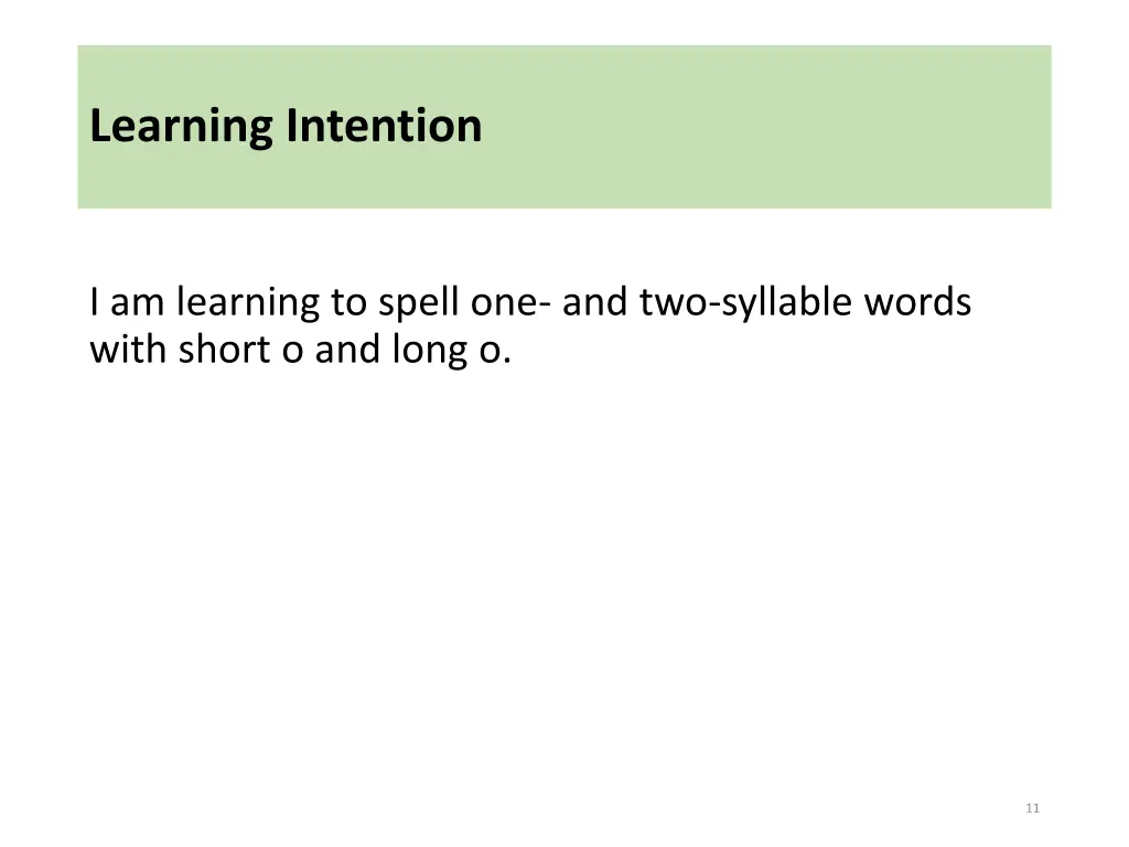 learning intention