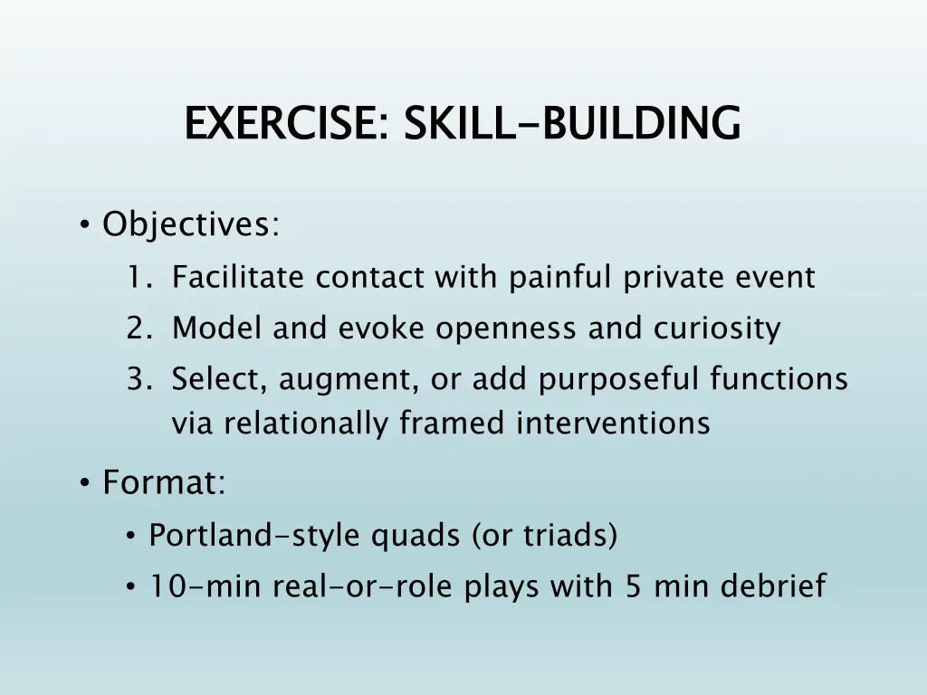 exercise skill