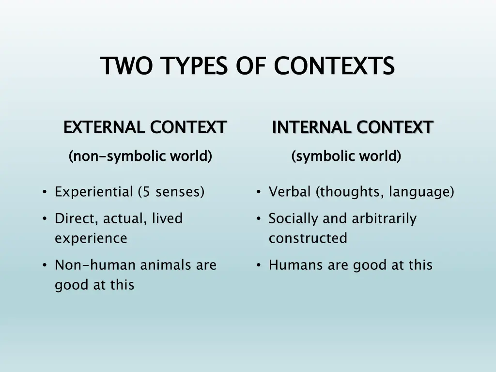 two types of contexts