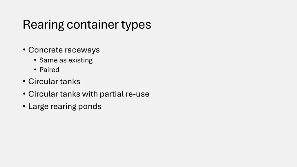 rearing container types