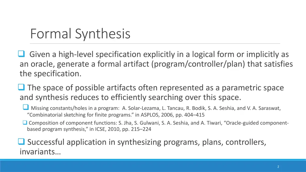 formal synthesis