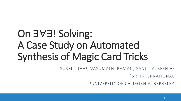 on on solving a a case study case study