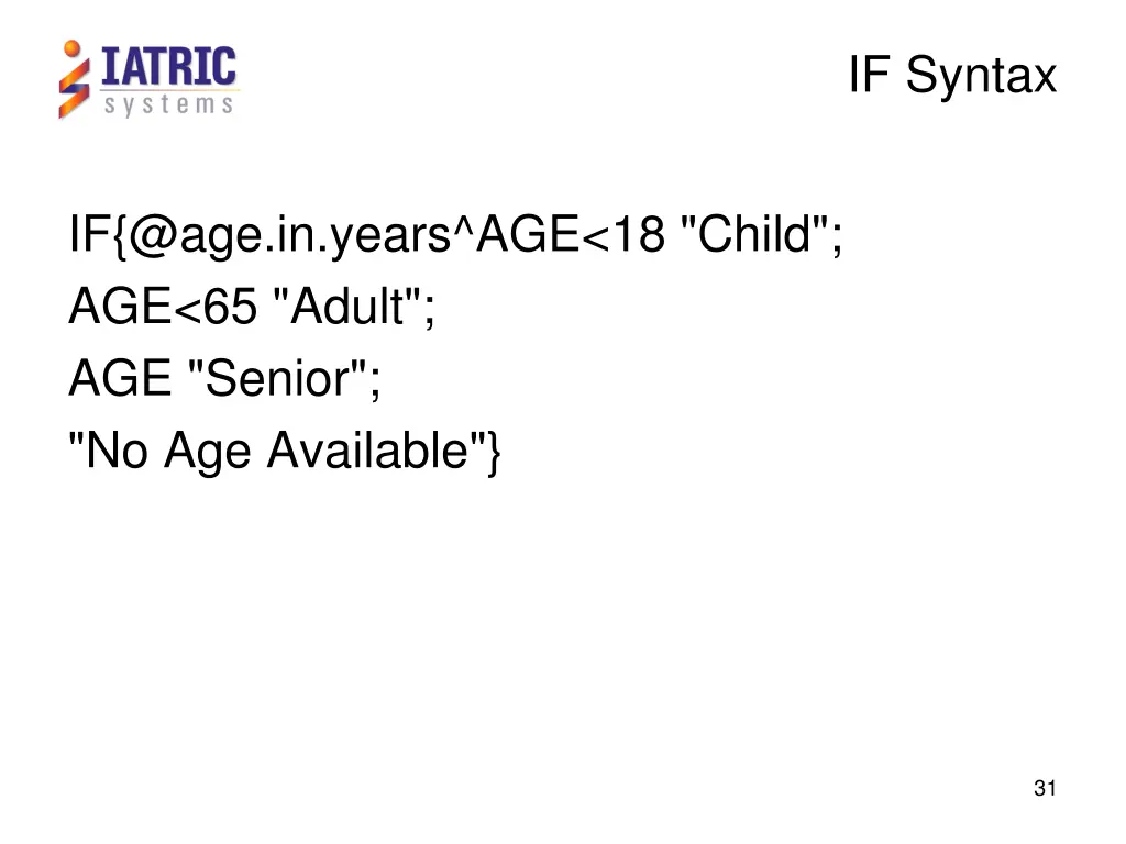 if syntax 1