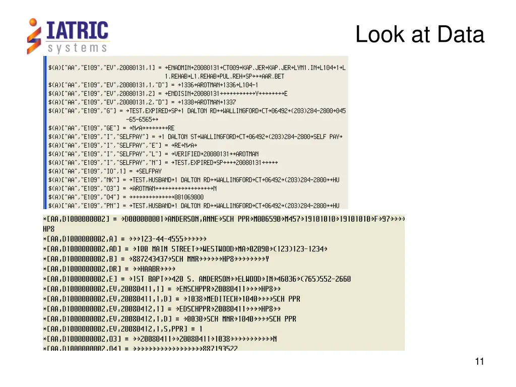 look at data