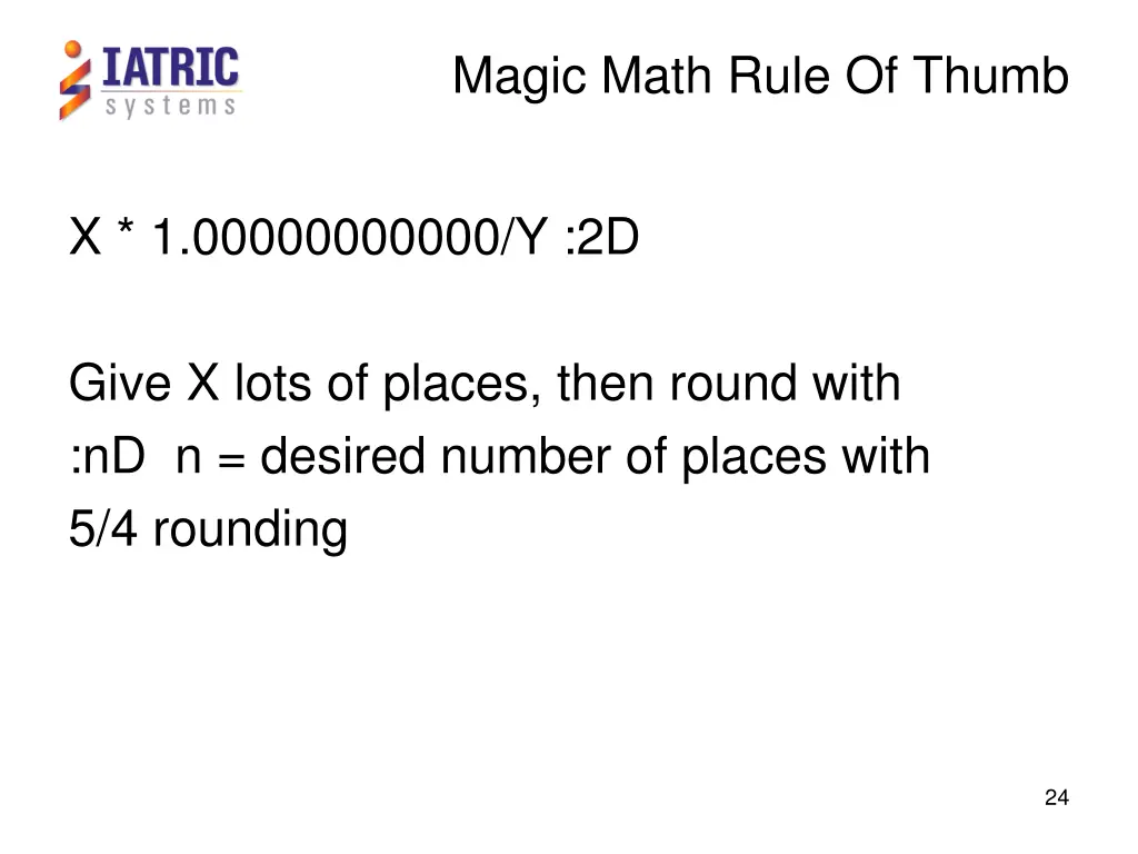 magic math rule of thumb