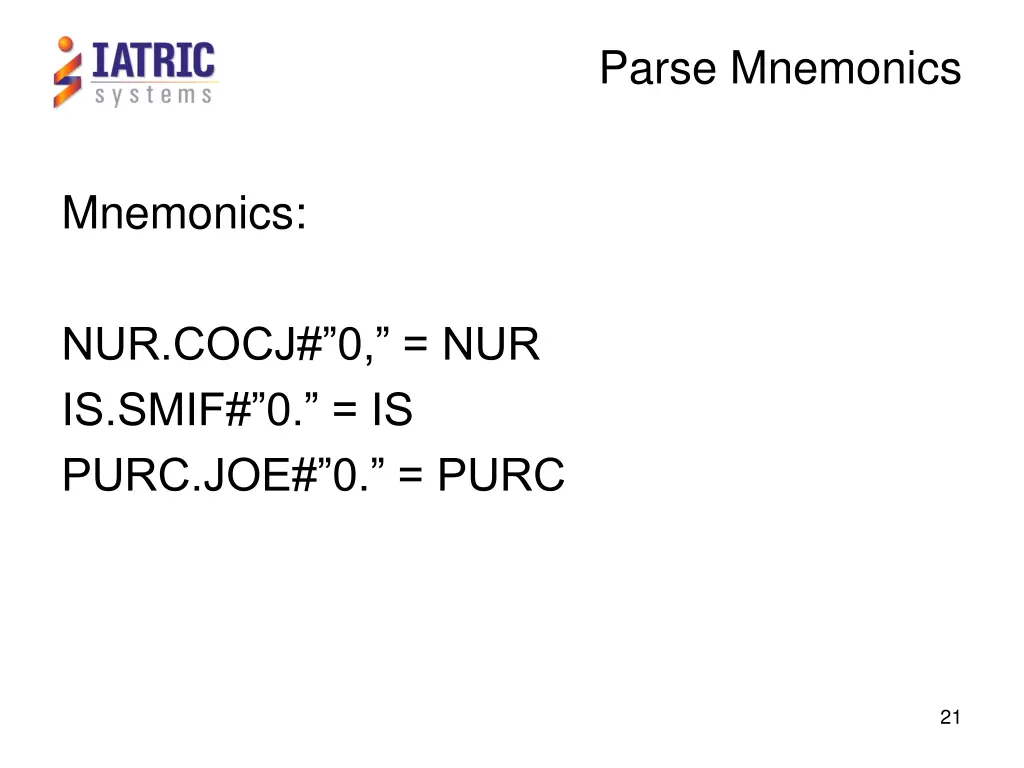 parse mnemonics