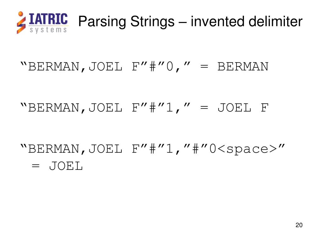 parsing strings invented delimiter