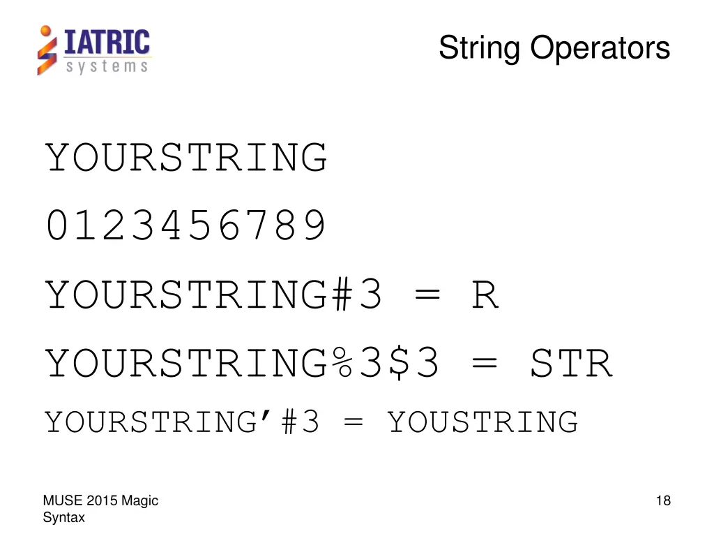 string operators 1