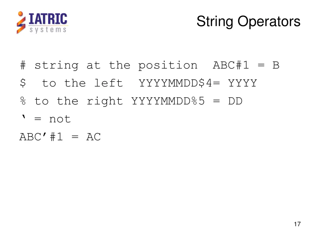 string operators