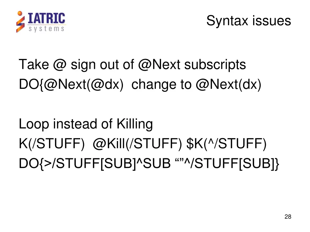syntax issues