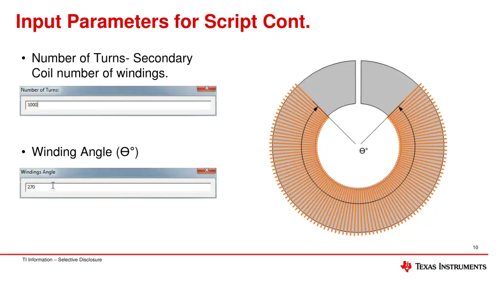 input parameters for script cont 2