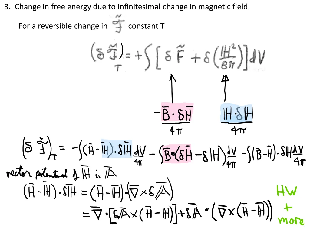 3 change in free energy due to infinitesimal