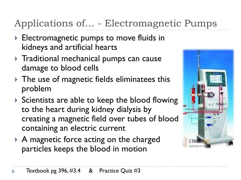 applications of electromagnetic pumps