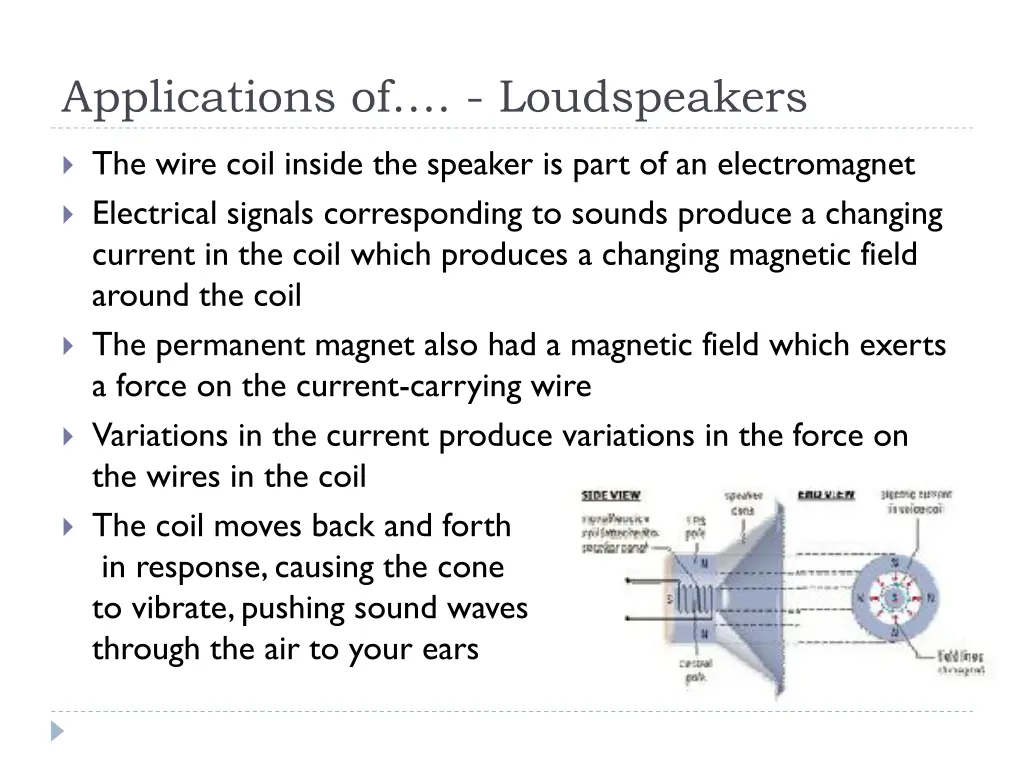 applications of loudspeakers