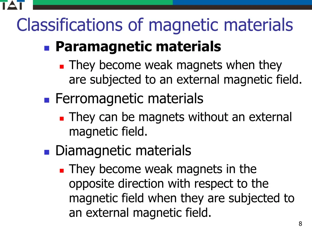 classifications of magnetic materials