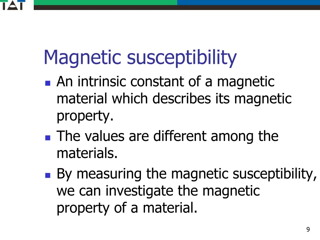 magnetic susceptibility an intrinsic constant