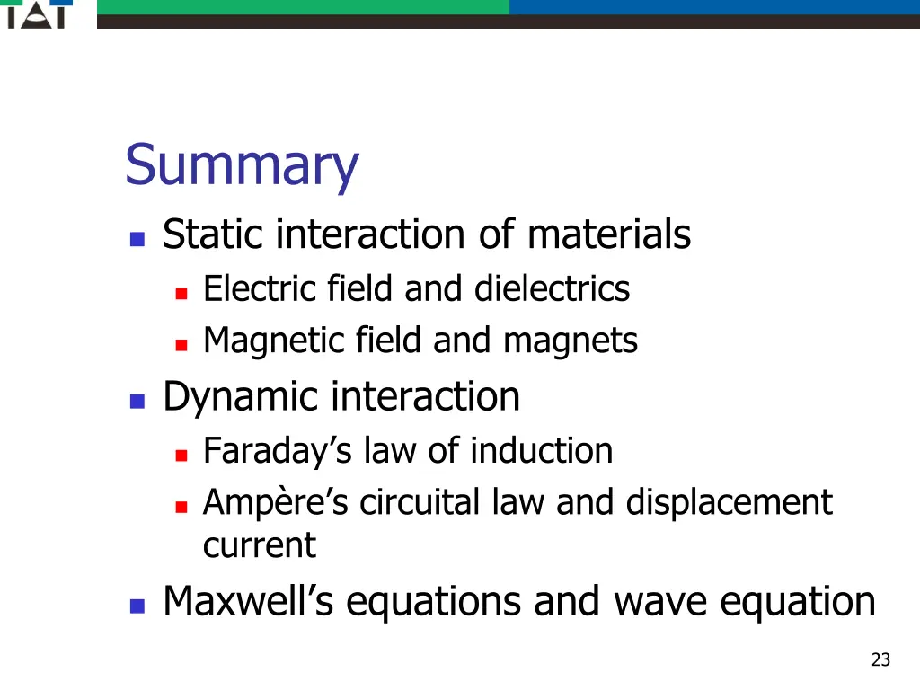 summary static interaction of materials electric