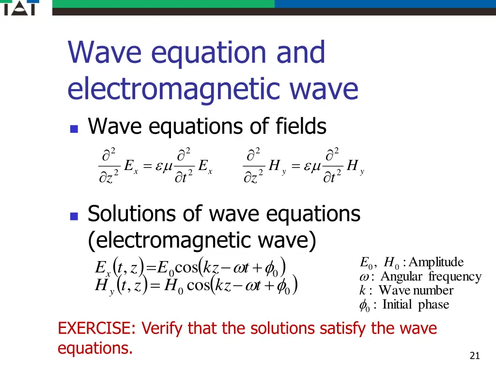 wave equation and electromagnetic wave wave