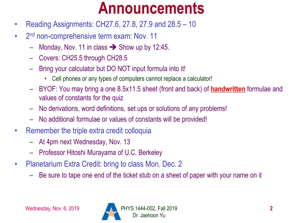 announcements
