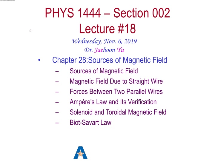 phys 1444 section 002 lecture 18 wednesday