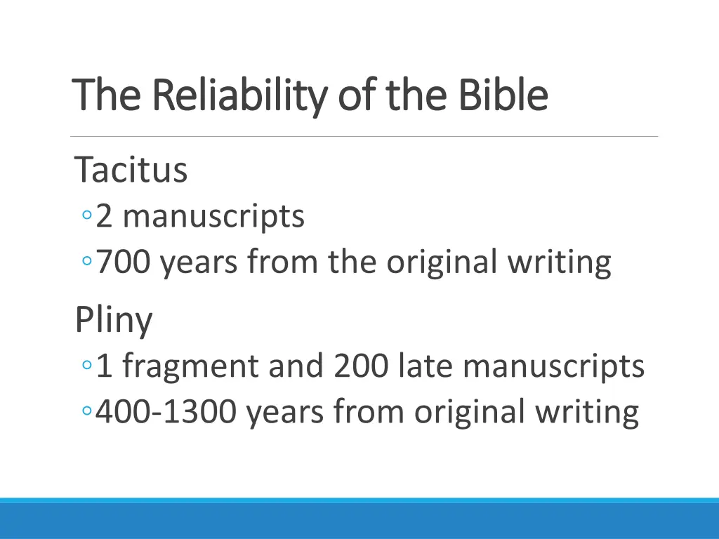 the reliability of the bible the reliability 2