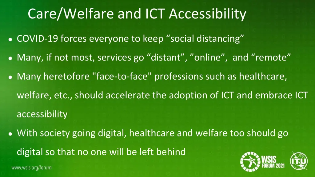 care welfare and ict accessibility