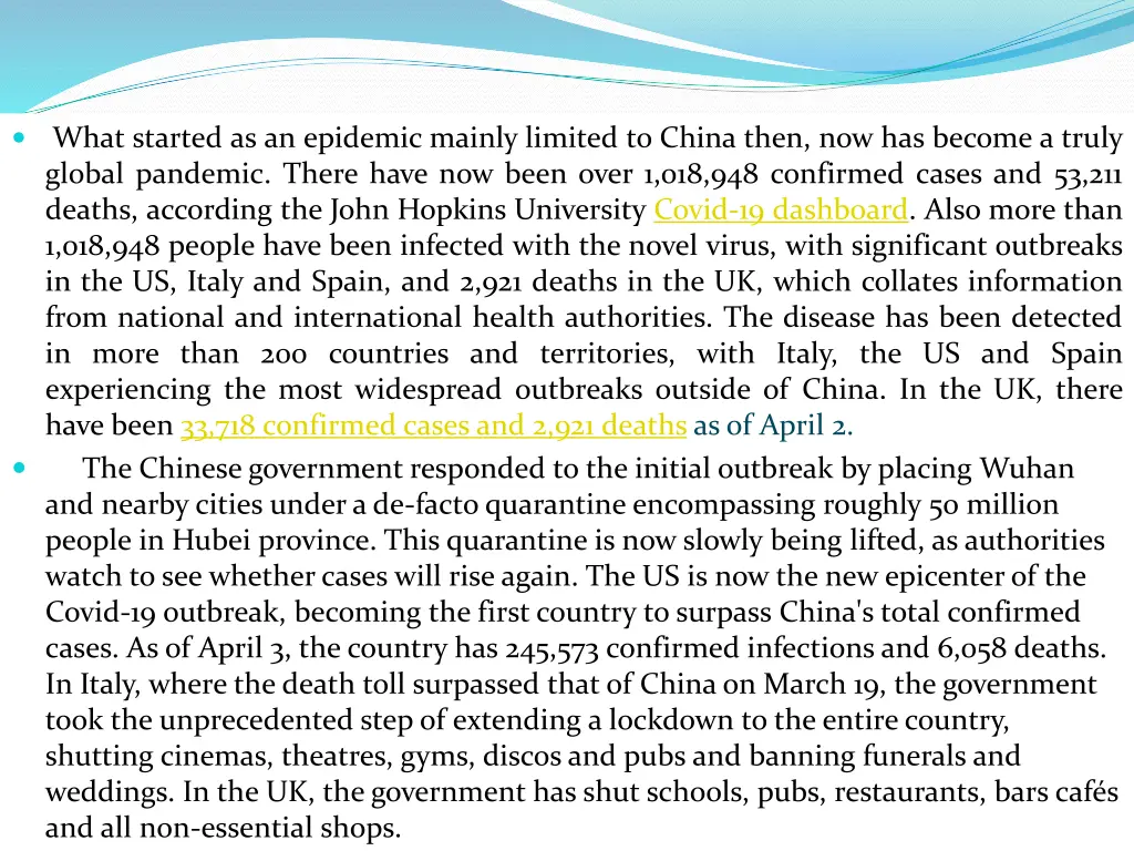 what started as an epidemic mainly limited