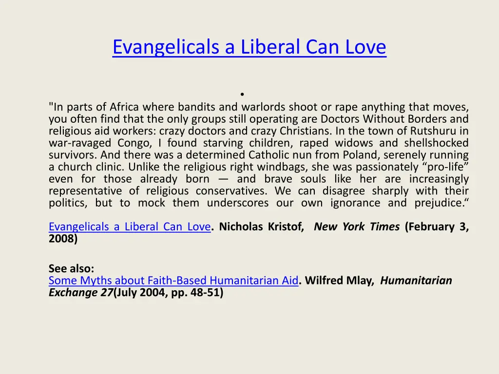 evangelicals a liberal can love