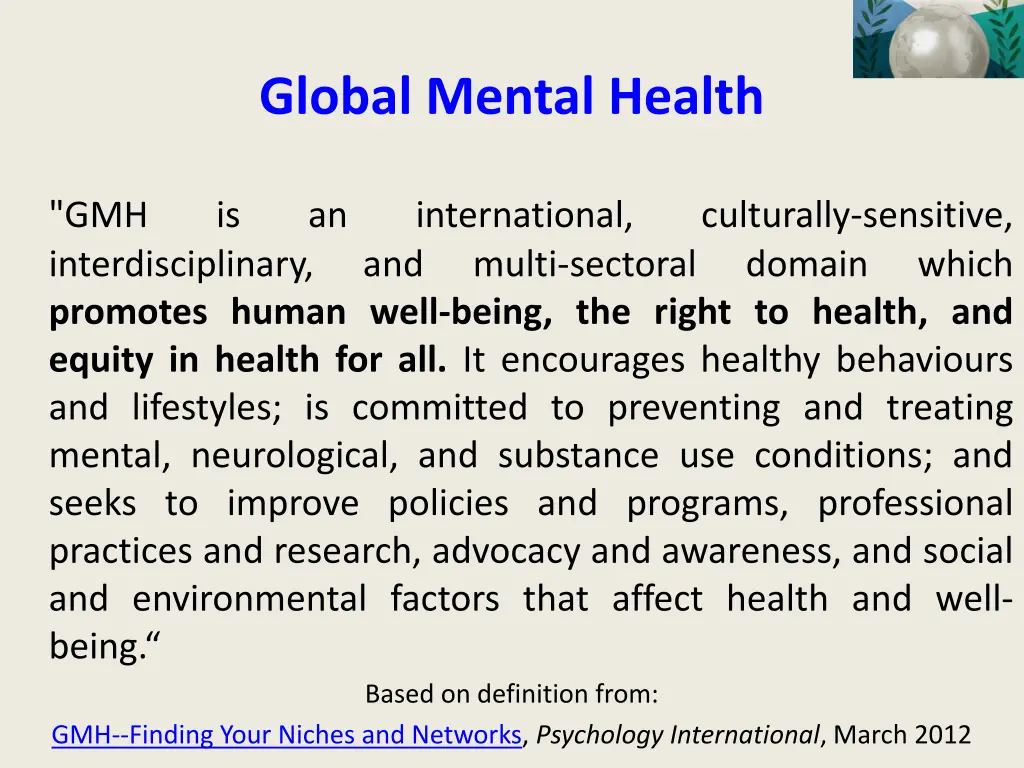 global mental health 1