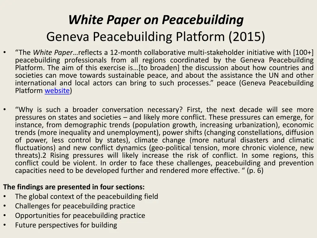 white paper on peacebuilding geneva peacebuilding