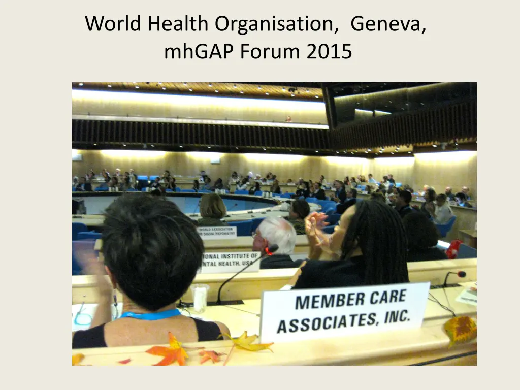 world health organisation geneva mhgap forum 2015