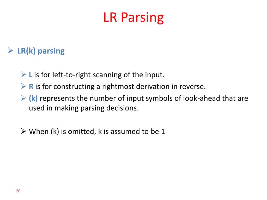 lr parsing