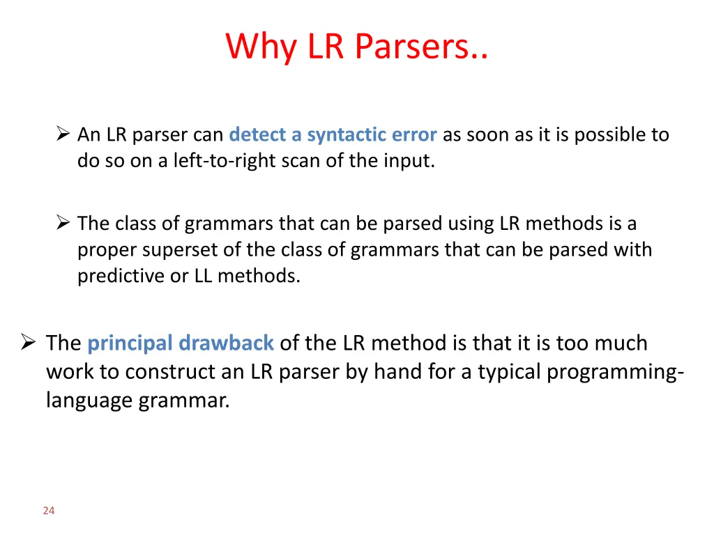 why lr parsers 3